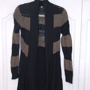 Belldini Black and Brown Striped Cardigan